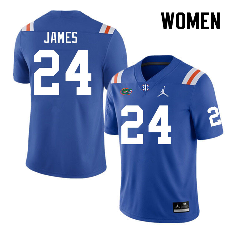 Women #24 Kamran James Florida Gators College Football Jerseys Stitched-Retro - Click Image to Close